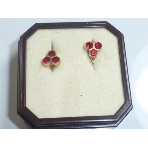 57 - Pair of 14ct Gold Stud Earring's with Ruby Stone Decoration