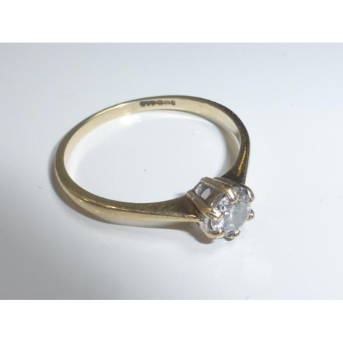 64 - 9ct Gold Diamond Solitaire 0.25 Carat Size P 1/2