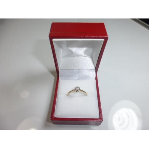 64 - 9ct Gold Diamond Solitaire 0.25 Carat Size P 1/2