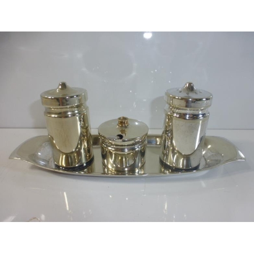 69 - Vintage Silver Plated Falstaff Condiment Set