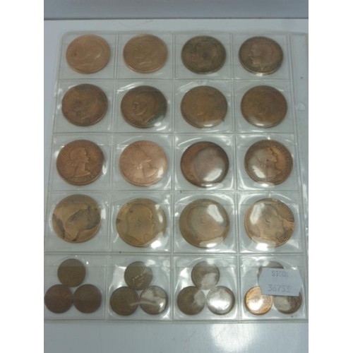 102 - Selection of Pennies including Edward VII, George V together with a Full set of Elizabeth II half Pe... 