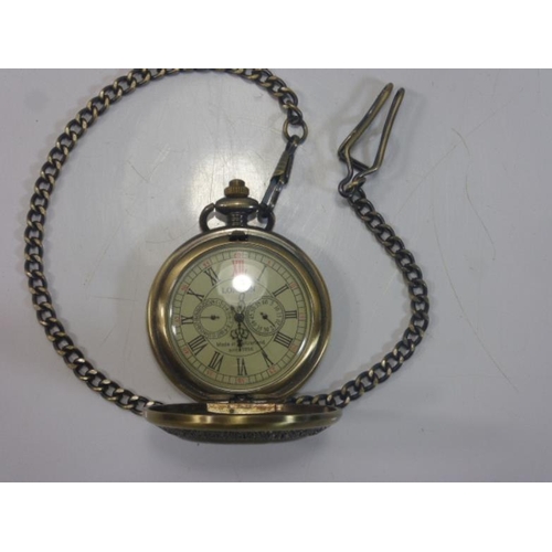 124 - London Full Hunter Pocket Watch with Fairy Picture Cover and Case