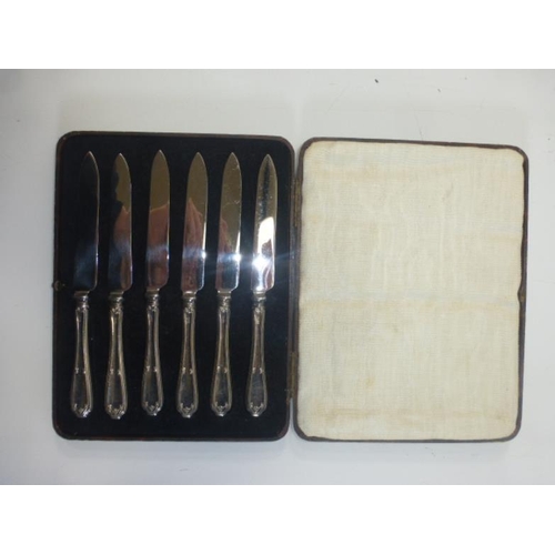 143 - Set of 6 James Dixon & Son Silver Hallmarked Handled Knife Set