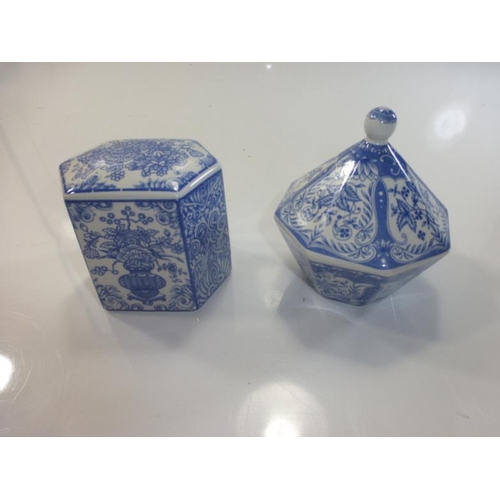 153 - Two Copeland Spode Blue & White Paperweight's