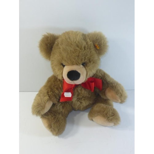 188 - Soft Stieff Bear with Red Bow Ribbon