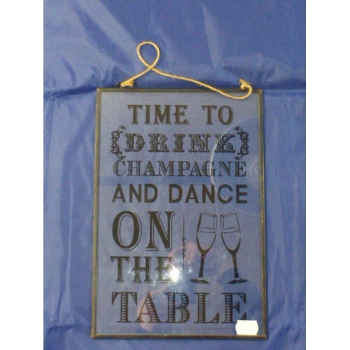 202 - Metal and Glass Hanging Sign