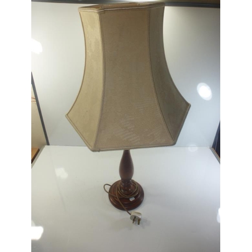 210 - Oak Table Lamp Complete with Shade