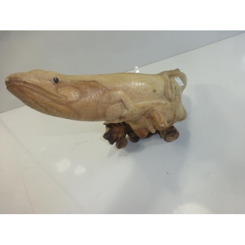 236 - Hand Carved Driftwood Lizard (33cm)