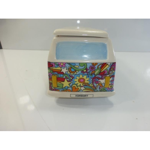 244 - Flower Power Ceramic growing Herb Bus-H3RB3RT