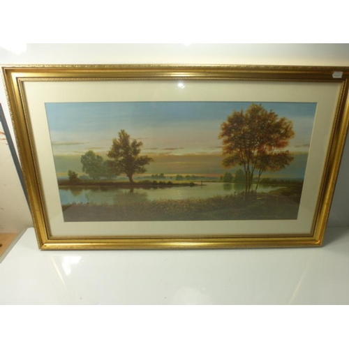 247 - Framed and Glazed Print of Country Scene Signed by Artist Gerald Coulson (94cm x 55cm)