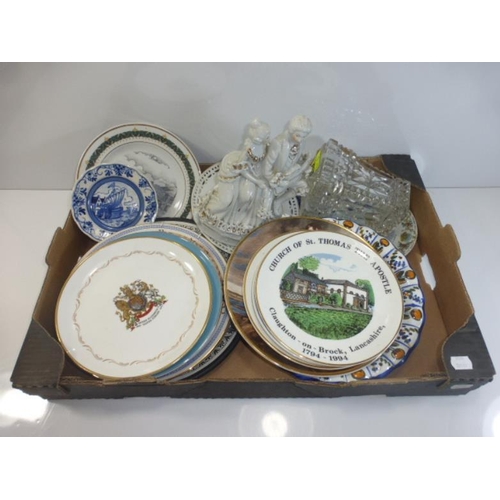 250 - Mixed Selection including Bolton School Plate, Figurine, Glass Storage Jar and More