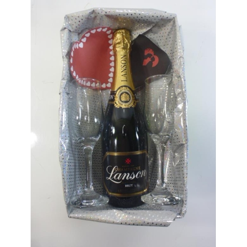 278 - Bottle of Lanson Champagne with 2 Glasses in Presentation Box (Happy Valantines)