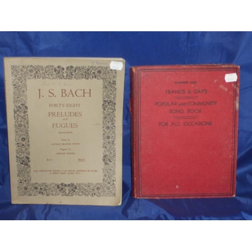 284 - Two Vintage Music Books Including J S Bach's 48 Preludes and Francis & Days Song Book