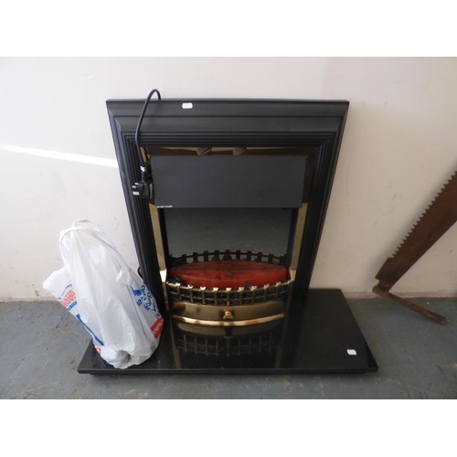 452 - A Dimplex Electric Fire floor standing with Marble Hearth stand, light up flame effect with real coa... 