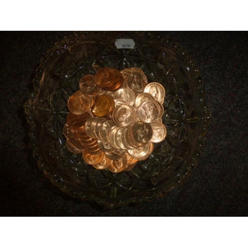 108 - A Glass Bowl containing 1967 Pennies