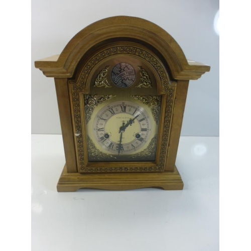 134 - Decorative Mantle clock with Pendulum and Key & Chinese Movement