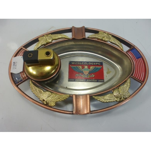 172 - An American Eagle Themed Ashtray with lighter