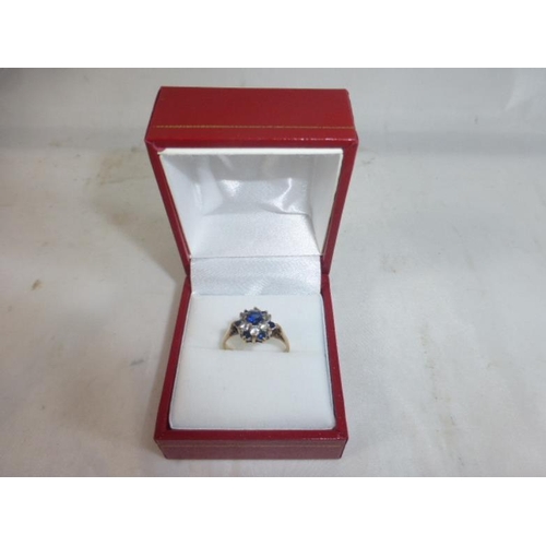 186a - Hallmarked 9CT Gold Stoned Ring