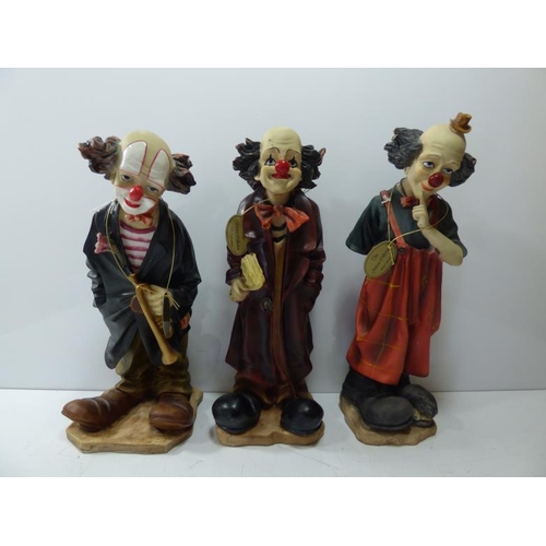 15 - Three Clown Figurines (37cm)