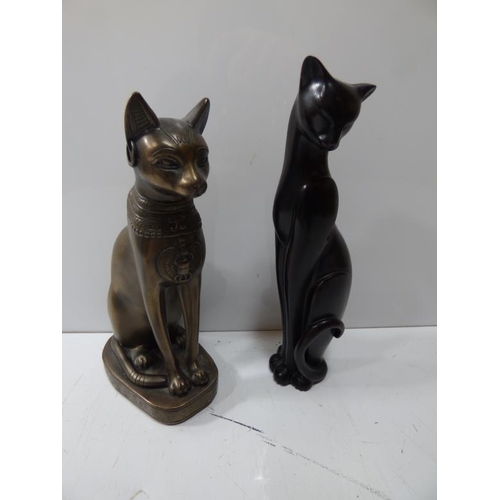 31 - Two Cat Figurines (22cm tallest)