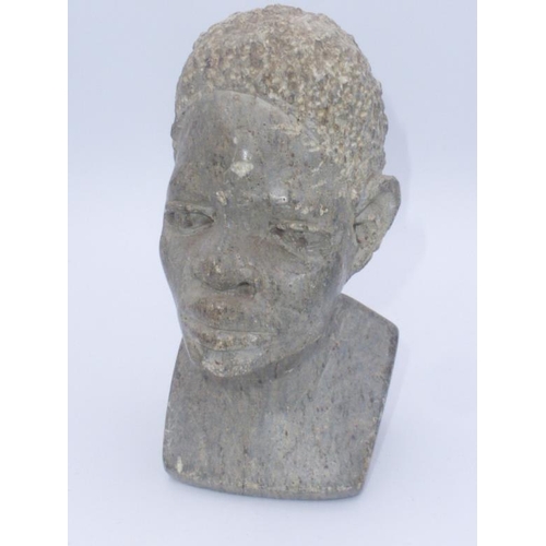 73 - Soapstone Bust of African Head