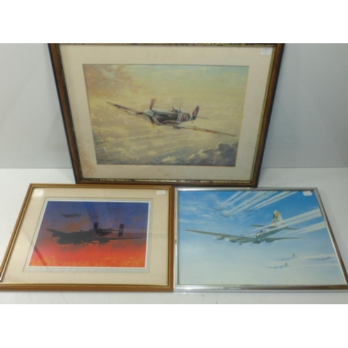 81 - Three Framed Pictures Depicting Military Aircraft