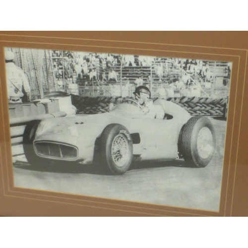 82 - Selection of Framed and Glazed Motor Racing Pictures including 2 Photographs and 1 Original Pastel