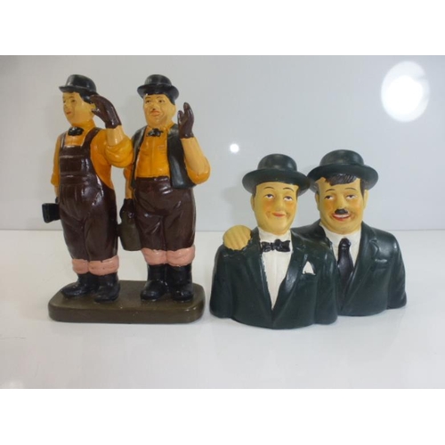 90 - Two Pottery Laurel & Hardy Figures