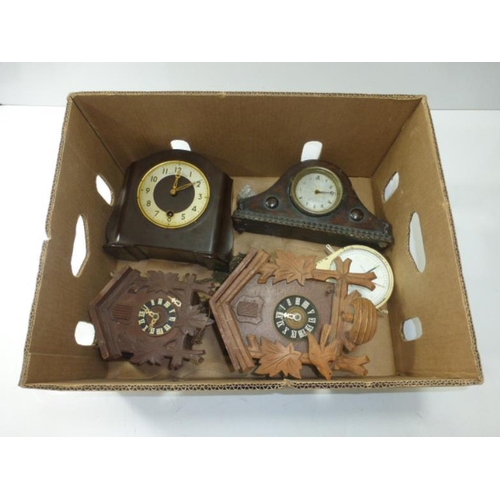 178 - Selection of Clocks including Cuckoo, mantle Clocks and English Clock System Timer