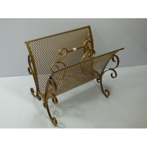 179 - Vintage Gold painted magazine rack