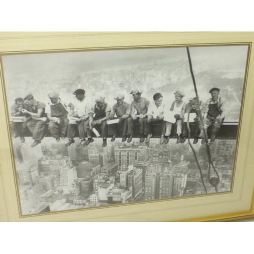 116 - Framed and Glazed Print of Lunch on Top of Sky Scraper (21