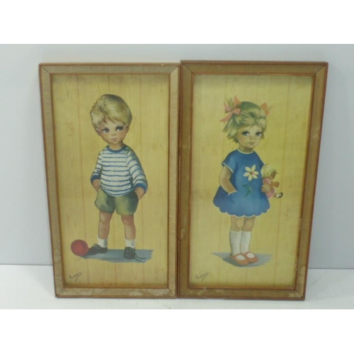 121 - Two Matching Framed and Glazed 1960's Audrey Dallas Simpson Prints (34cm x 18cm)