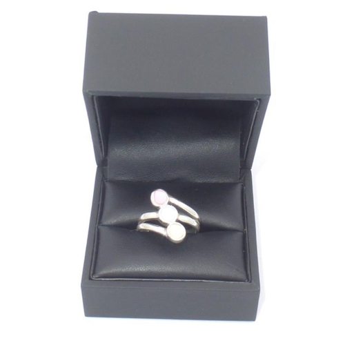 282 - Silver 925 Stoned Ring complete with Presentation Case and Box (Size L)