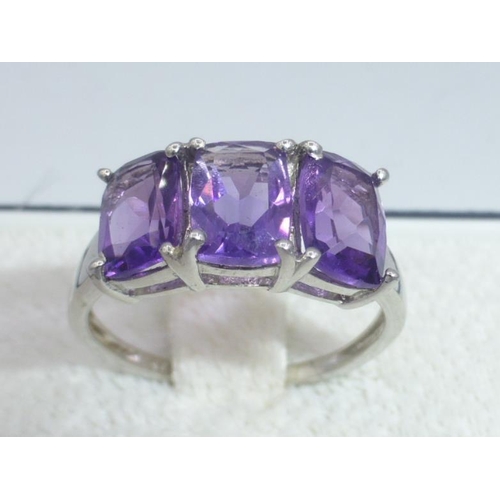 346 - Silver 925 Amethyst Ring (Size N) complete with Presentation Case and Box