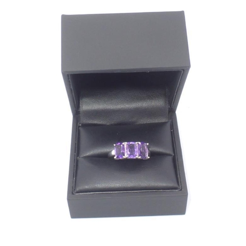 346 - Silver 925 Amethyst Ring (Size N) complete with Presentation Case and Box