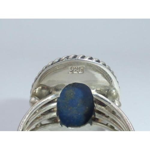 351 - Silver 925 Lapis Lazuli Ring (Size L) complete with Presentation Case and Box