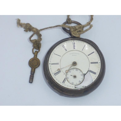 242 - Winstanley of Wigan Chester Silver Hallmarked Pocket watch (A/F)