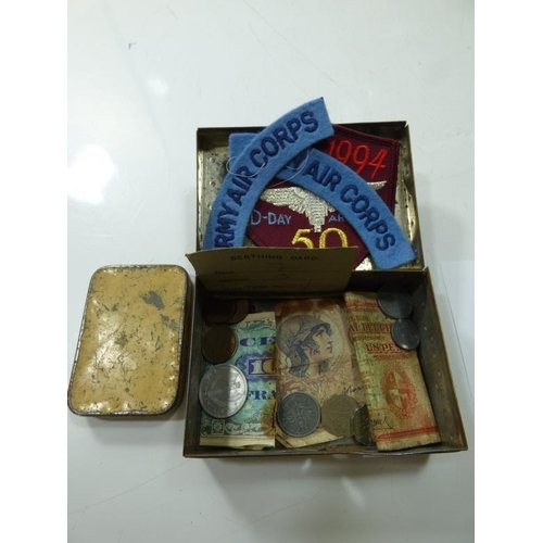 295 - Vintage Tin Containing the Belongings of WW2 Para (See Photograph of List)