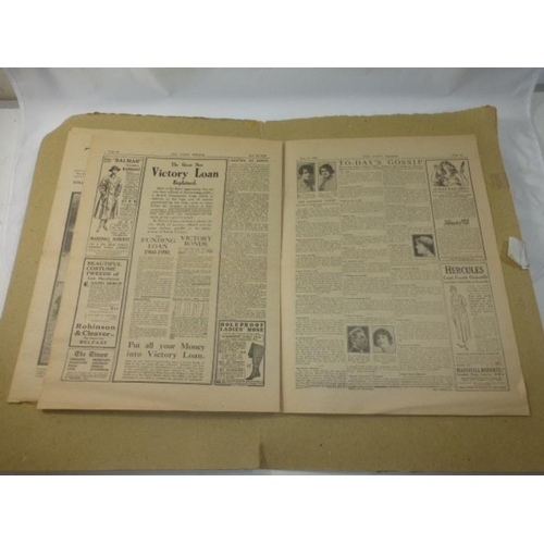 56 - Two Copies of The Daily Mirror Newspapers (Dated 1912 & 1919) Including The Coverage of The Titanic ... 