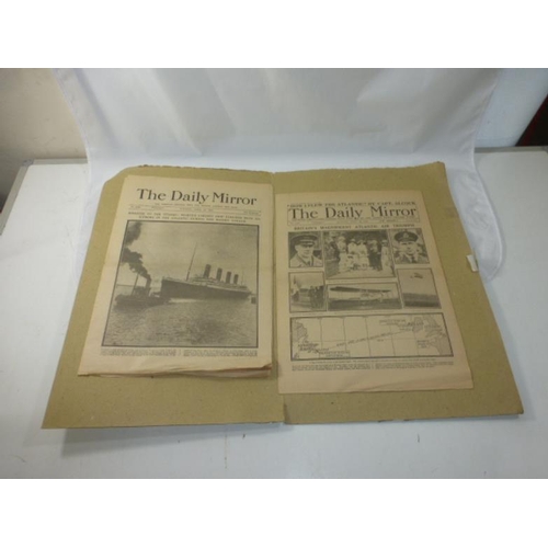 56 - Two Copies of The Daily Mirror Newspapers (Dated 1912 & 1919) Including The Coverage of The Titanic ... 