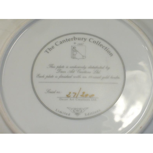 59 - Three Canterbury collection plates with Scenes of Leyland