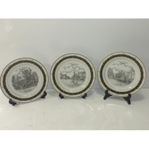 59 - Three Canterbury collection plates with Scenes of Leyland