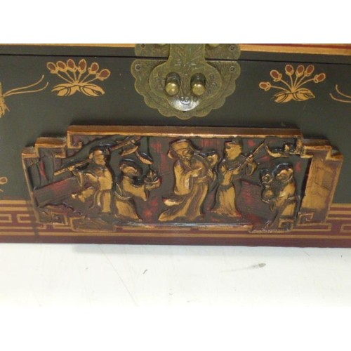 67 - Ornately Painted and Decorative Box approx. 36 x18cm