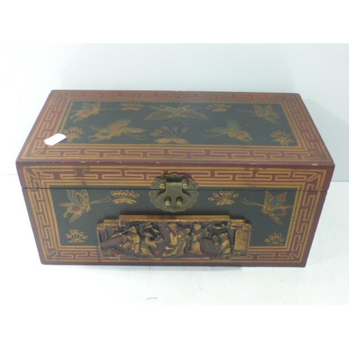 67 - Ornately Painted and Decorative Box approx. 36 x18cm