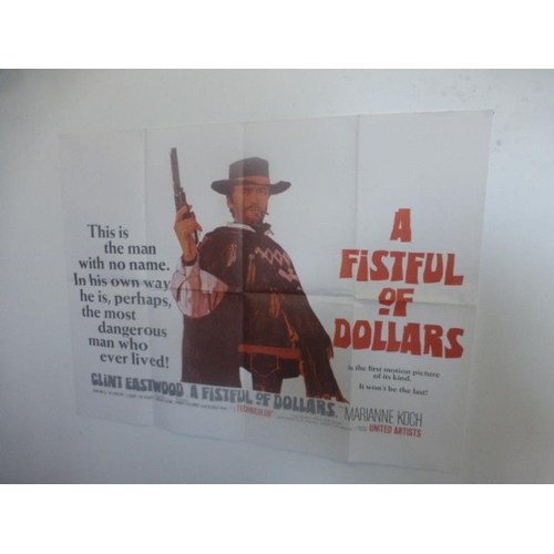 192 - A FistFull Of Dollars UK BRITISH QUAD POSTER, Clint Eastwood Genuine Vintage poster(30