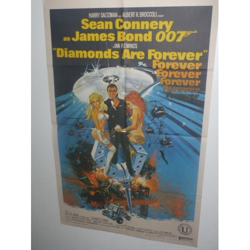 207 - JAMES BOND 077 Diamonds Are Forever, Sean Connery Original Poster (25.5