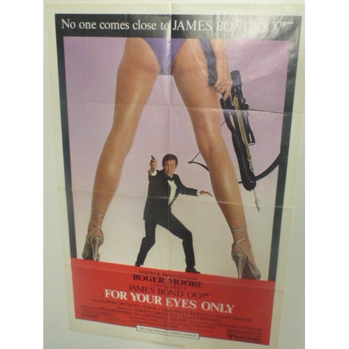 209 - JAMES BOND 007 US ONE SHEET POSTER For Your Eyes Only, Roger Moore Original (27