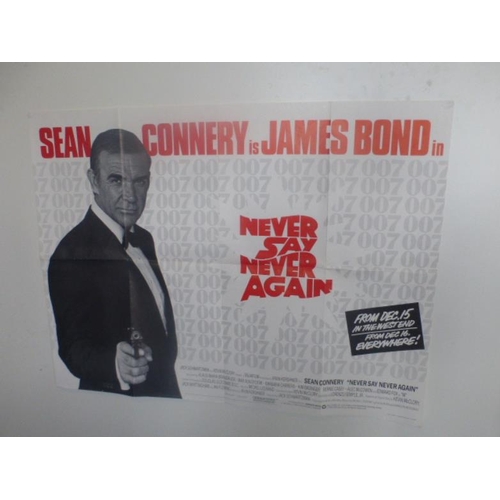 219 - JAMES BOND 007 UK BRITISH QUAD POSTER Never Say Never Again, Sean Connery 1983 Movie Quad Poster (30... 