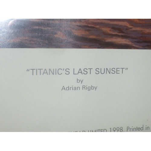 31 - Framed and Glazed Print by The Artist Adrian Rigby entitled Titanics Last Sunset