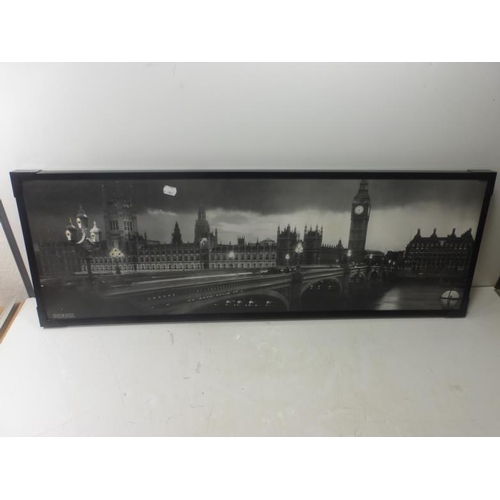 42 - An Illuminated Panorama of the Palace of Westminster and Westminster Bridge approx 97cm Wide x 34cm ... 